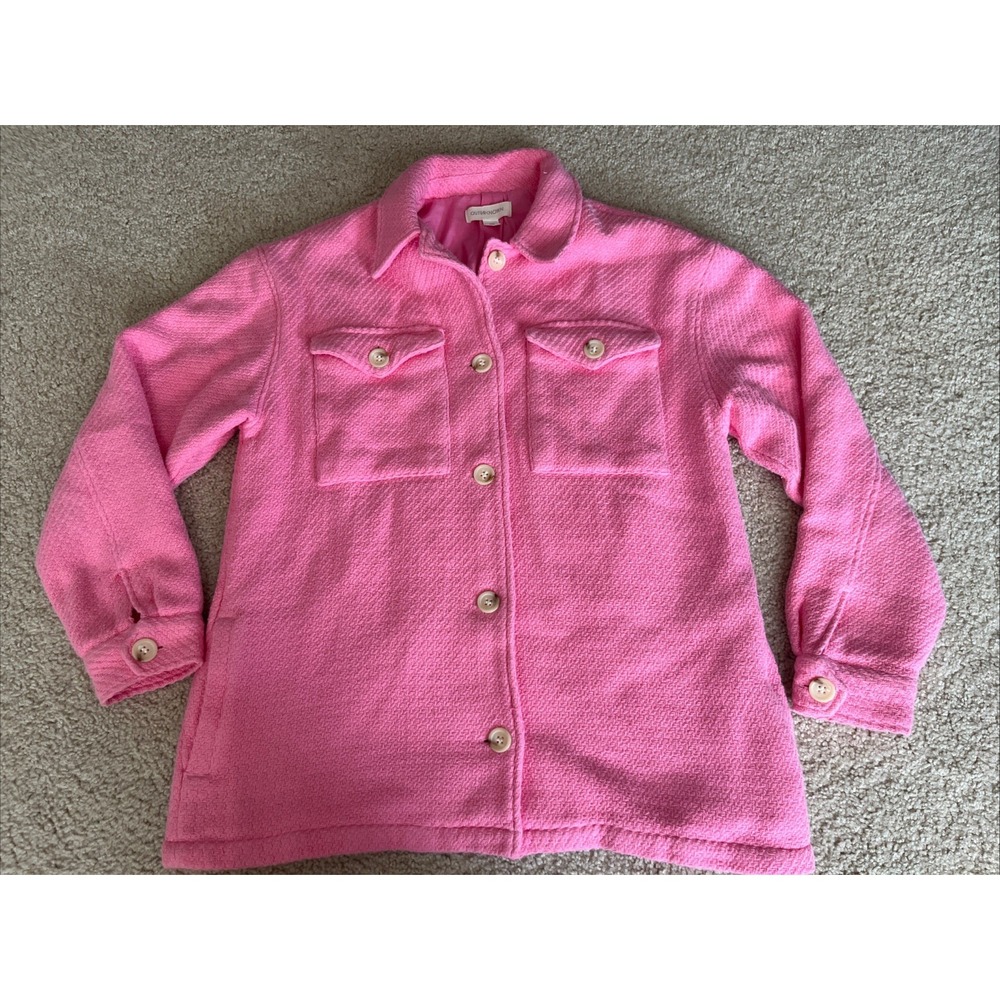 Outerknown Cloud Weave Shirt Jacket Womens Medium Pink Cotton Shacket